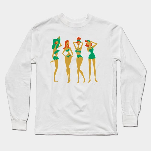 Bombshells - Redheads Long Sleeve T-Shirt by CatCoq